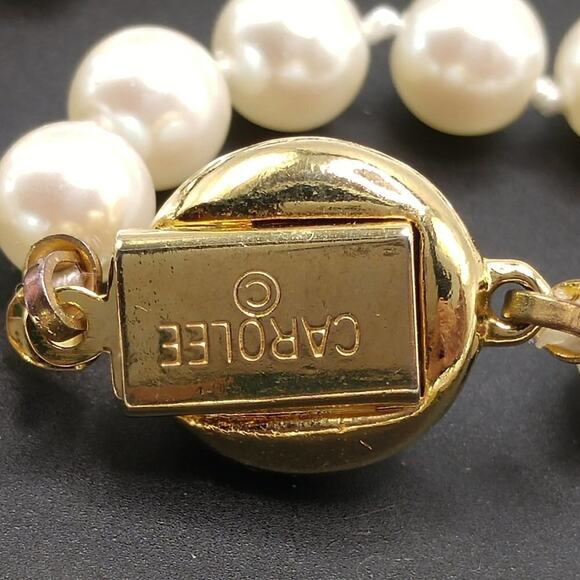 Carolee Faux Pearls Necklace, 19 Inches, 6mm Beads, Hand Knotted, 90s - Picture 10 of 10